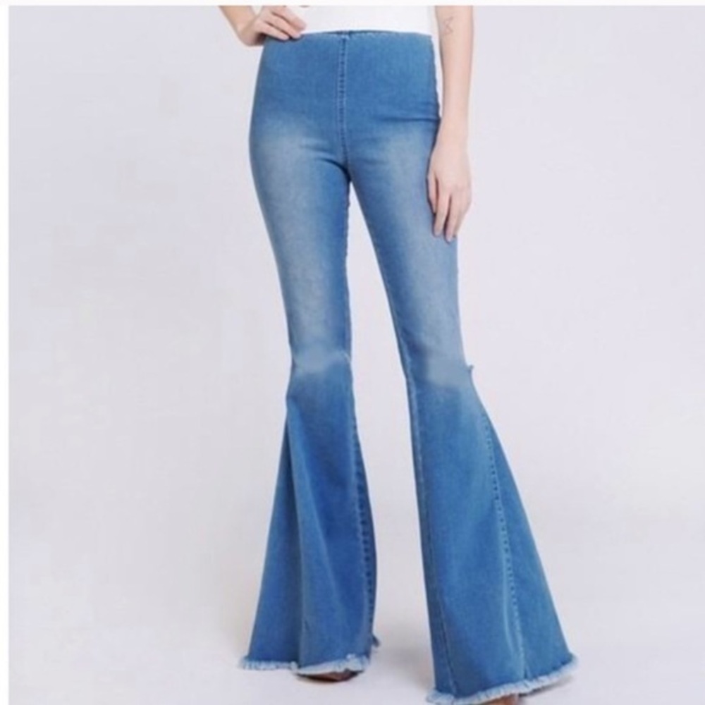 Newbury Kustom Pull-Up Denim Flare Jeans